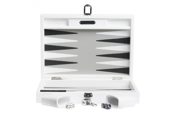 Luxury Handmade Backgammon Set - Medium- Buffalo White Black 36x26cm
