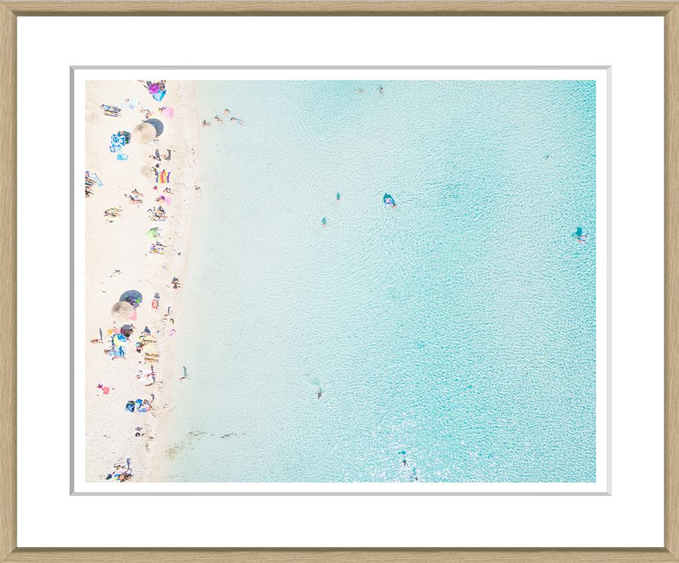 Art in Oak Frame "Tranquil Beach" 71x81cm