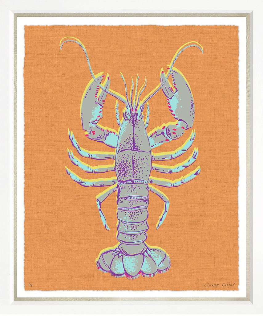 Art in White Frame Linen "Aruba Lobster" 51x62cm