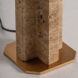 Lamp Cross Travertine with White Shade 34x34x80cm