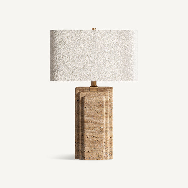 Lamp Layers Travertine with White Shade 42x25x67cm