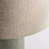 Lamp Sage Green Glass with Beige Linen Shade 40x40x67cm