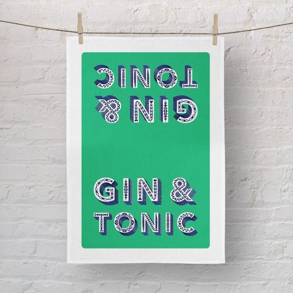 Tea Towel Green Gin Tonic 70x50cm