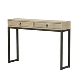 Console Natural Wood Black Legs 120x30x84cm