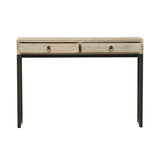 Console Natural Wood Black Legs 120x30x84cm
