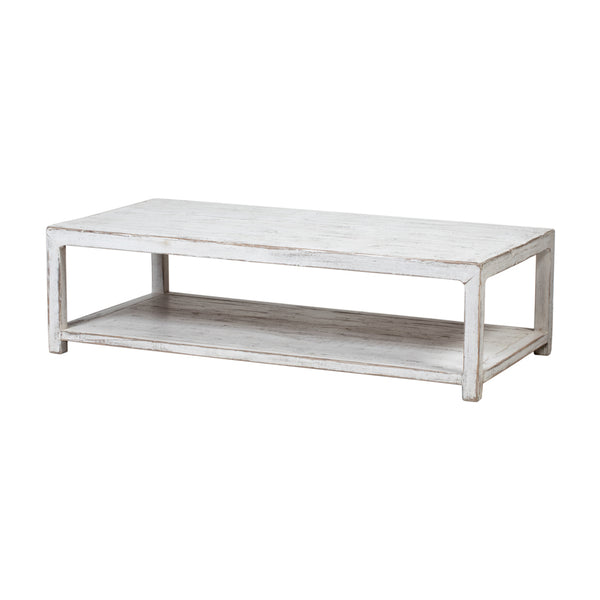 Coffee Table White Wood 160x80x45cm