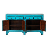 Sideboard Blue 2 doors 4 drawers 158x42x87cm