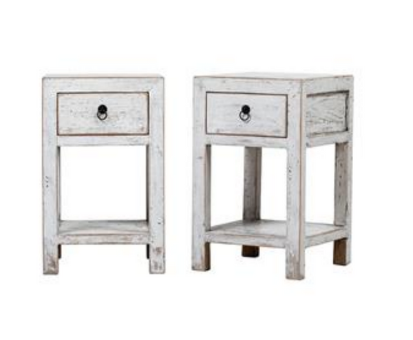 Bedside Tables Set of 2 White 40x40x65cm