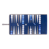 Luxury Handmade Travel Backgammon Set In Velvet and Leather Mysterious 51cm x 28cm