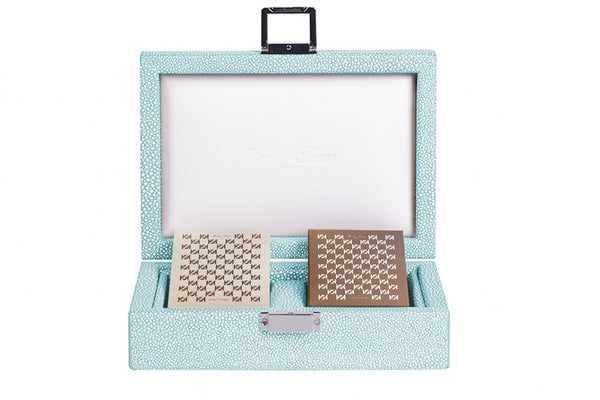 Luxury Handmade Cards Set - Turquoise - Shagreen 18x12.3cm