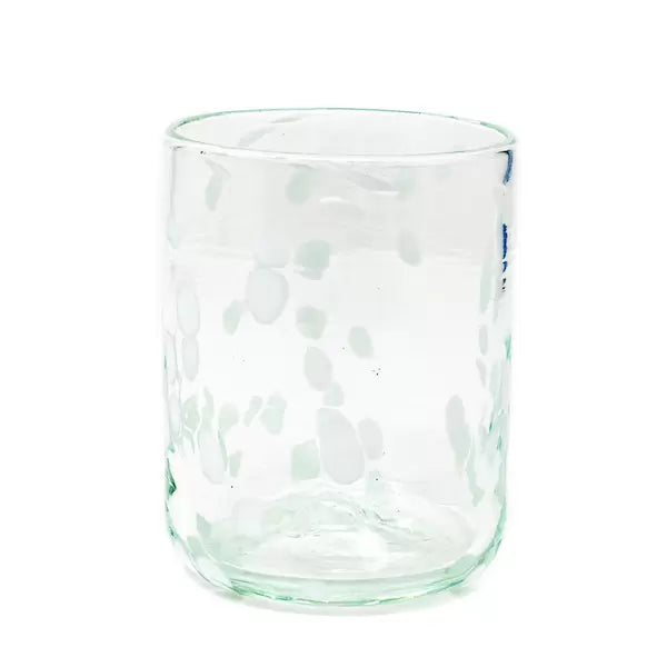 Glass Confetti Dots White - Set of 2
