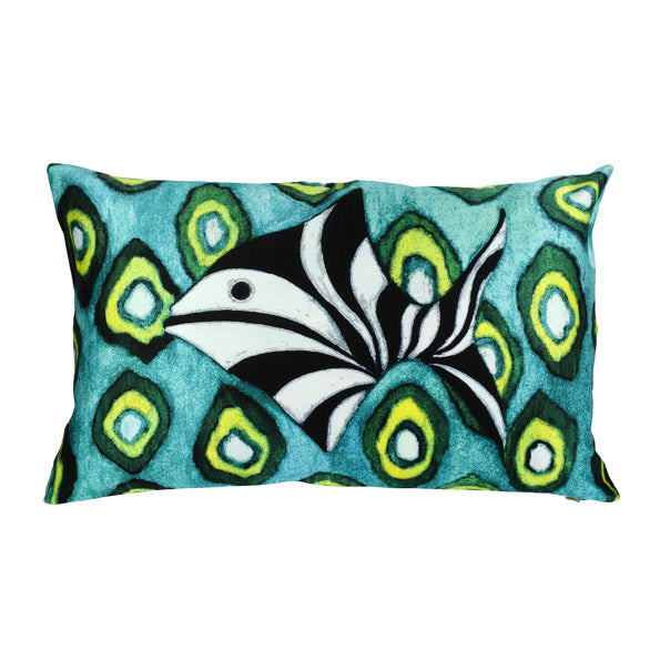 Mariska Meijers Cushion Fish & Green Ikat