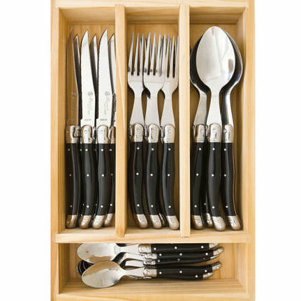 Cutlery Drawer 24 Pieces Black