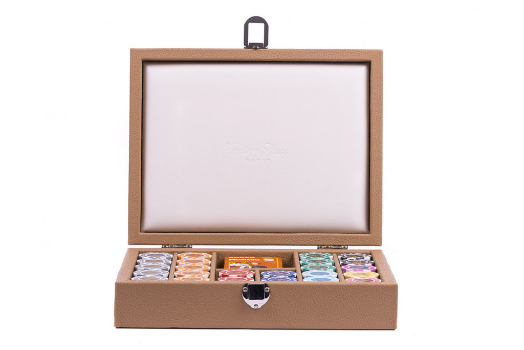 Luxury Handmade Poker Set - Cognac - Buffalo 30x24cm