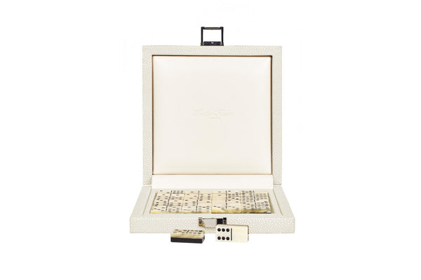 Luxury Handmade Domino Set - Beige Shagreen - 21x21cm