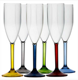 Champagne glass set of 6  Party Colours