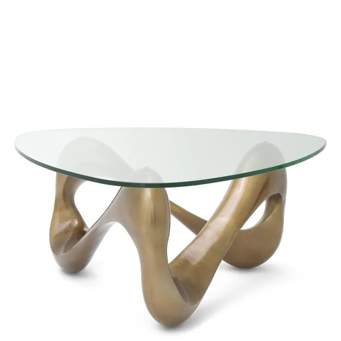Coffee Table Aventura Glass Gold 100x98x44cm