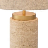 Lamp Lxry Travertine Marble Beige with Shade 45x45x75cm