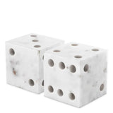 Figure Dice White Marble - Set of 2 - 10cm