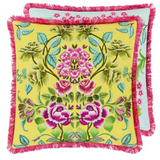 Cushion Eleonora Alchemilla Fringe Pink Yellow Blue 55x55cm