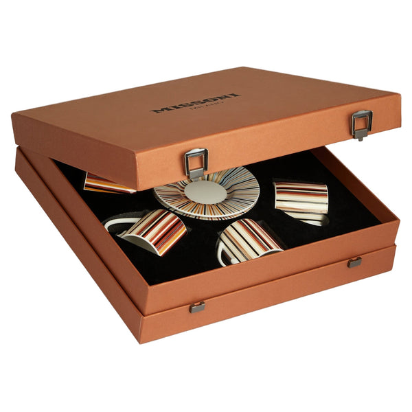 Missoni Espresso Cup and Saucer Jenkins Stripes- Set of 6