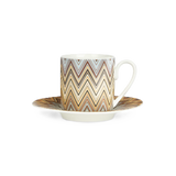 Missoni Espresso Cup and Saucer Jarris ZigZag Beige- Set of 2