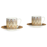 Missoni Espresso Cup and Saucer Jarris ZigZag Beige- Set of 2