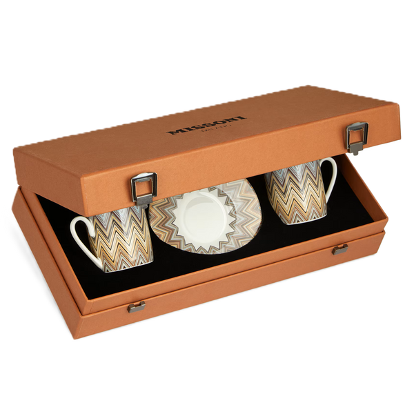 Missoni Espresso Cup and Saucer Jarris ZigZag Beige- Set of 2