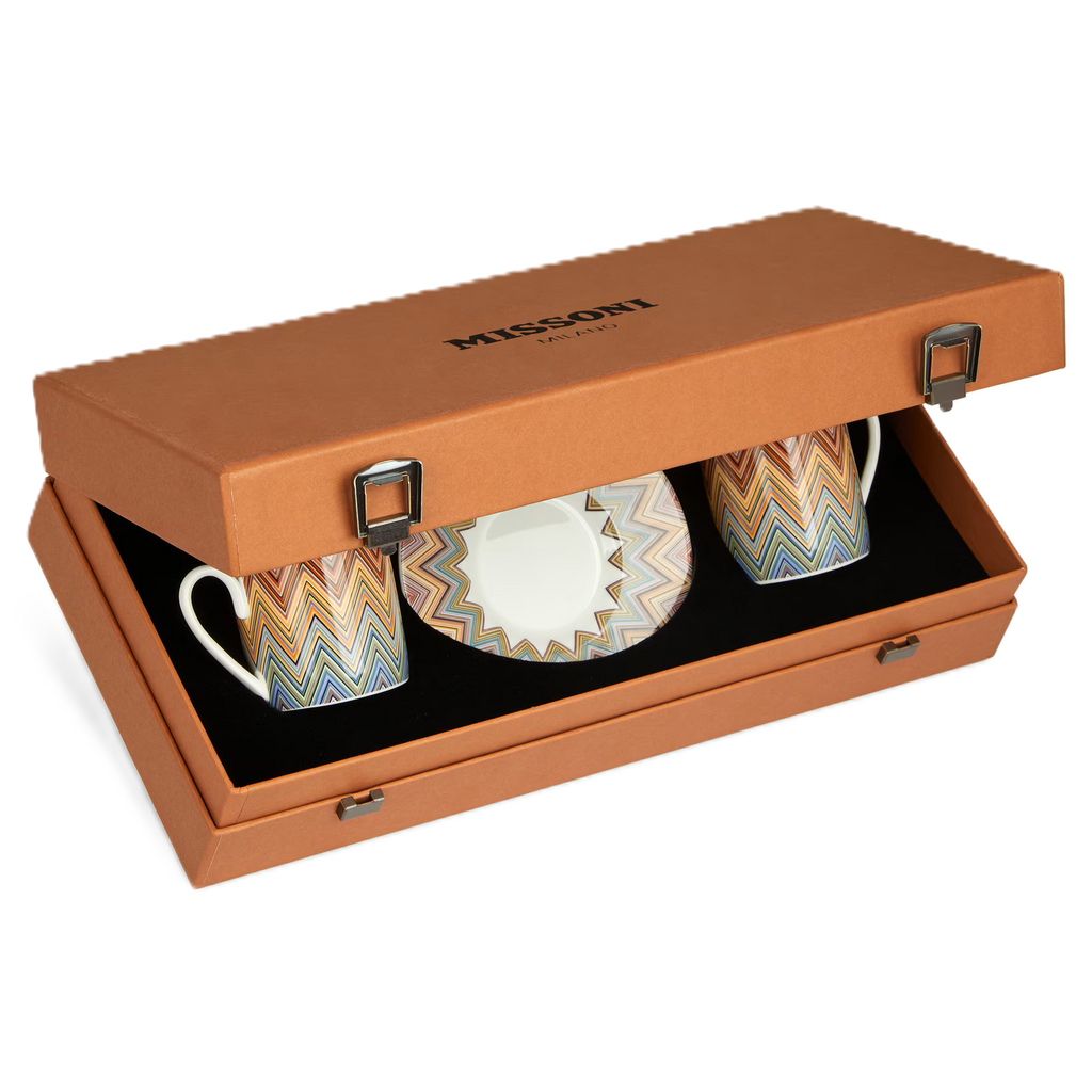 Missoni Espresso Cup and Saucer Jarris ZigZag Multi- Set of 2