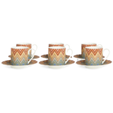 Missoni Espresso Cup and Saucer Jarris ZigZag Multi- Set of 6