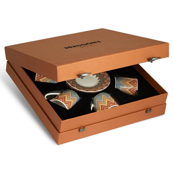 Missoni Espresso Cup and Saucer Jarris ZigZag Multi- Set of 6