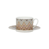 Missoni Tea/Coffee Cup and Saucer Jarris ZigZag Beige - Set of 2