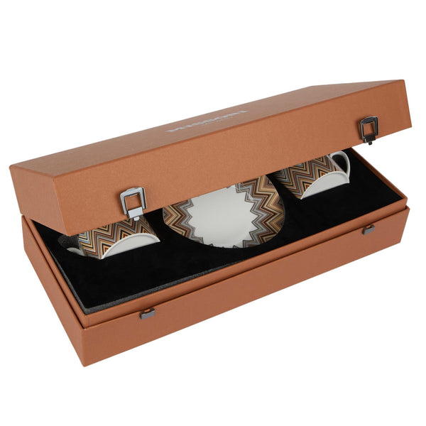 Missoni Tea/Coffee Cup and Saucer Jarris ZigZag Beige - Set of 2