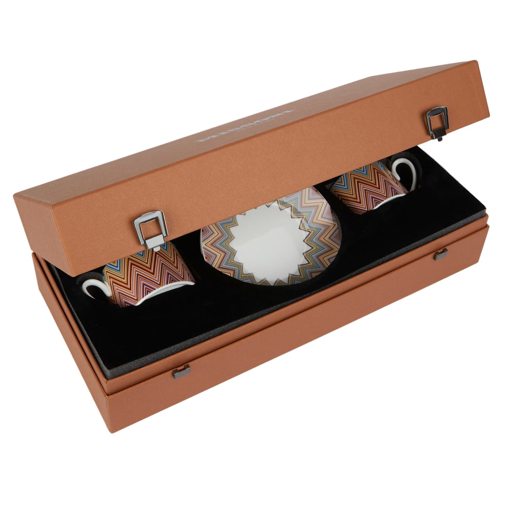 Missoni Tea/Coffee Cup and Saucer Jarris ZigZag Multi - Set of 2