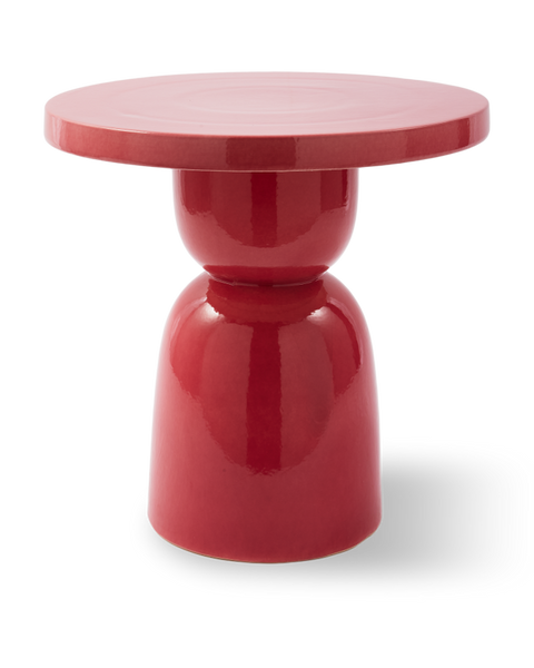 Side Table Pawn Round Pink Ceramic Ø40xH40cm