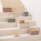 Box Basket Rectangular with bamboo cover 31x23x15cm
