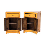 Bedside Table Cabinets Orange 40x30x60cm - Set of 2