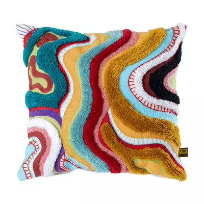 Cushion Courtneay Blue square embroidery 45x45 cm