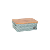 Box Basket Rectangular Eucalyptus with Bamboo Cover 18x12x7cm