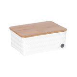 Box Basket Rectangular Medium with Bamboo Cover 24x18x11cm