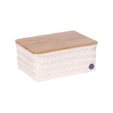 Box Basket Rectangular Medium with Bamboo Cover 24x18x11cm