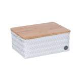 Box Basket Rectangular Medium with Bamboo Cover 24x18x11cm
