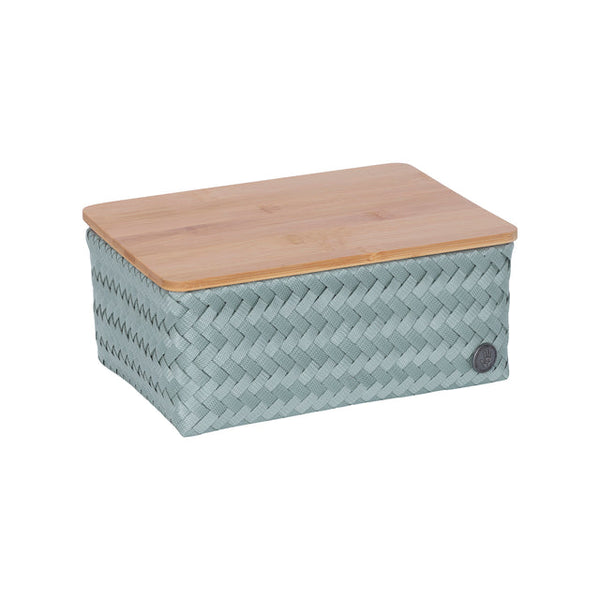 Box Basket Rectangular Medium with Bamboo Cover 24x18x11cm