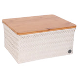 Box Basket Rectangular with bamboo cover 31x23x15cm