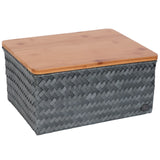 Box Basket Rectangular with bamboo cover 31x23x15cm