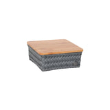 Basket square 18 with bamboo cover 18x18x7cm