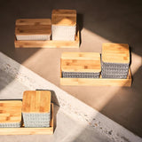 Box Basket Rectangular Eucalyptus with Bamboo Cover 18x12x7cm