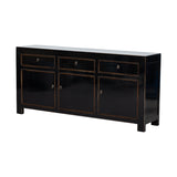 Sideboard Black 3 drawers 3 doors 180x40x85cm