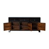 Sideboard Black 3 drawers 3 doors 180x40x85cm
