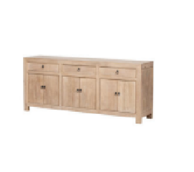 Sideboard Natural 3 Drawers 6 Doors 200x45x84cm